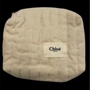 Chloe soft cream quilted canvas cosmetic cloth pouch perfume fragrance cloth